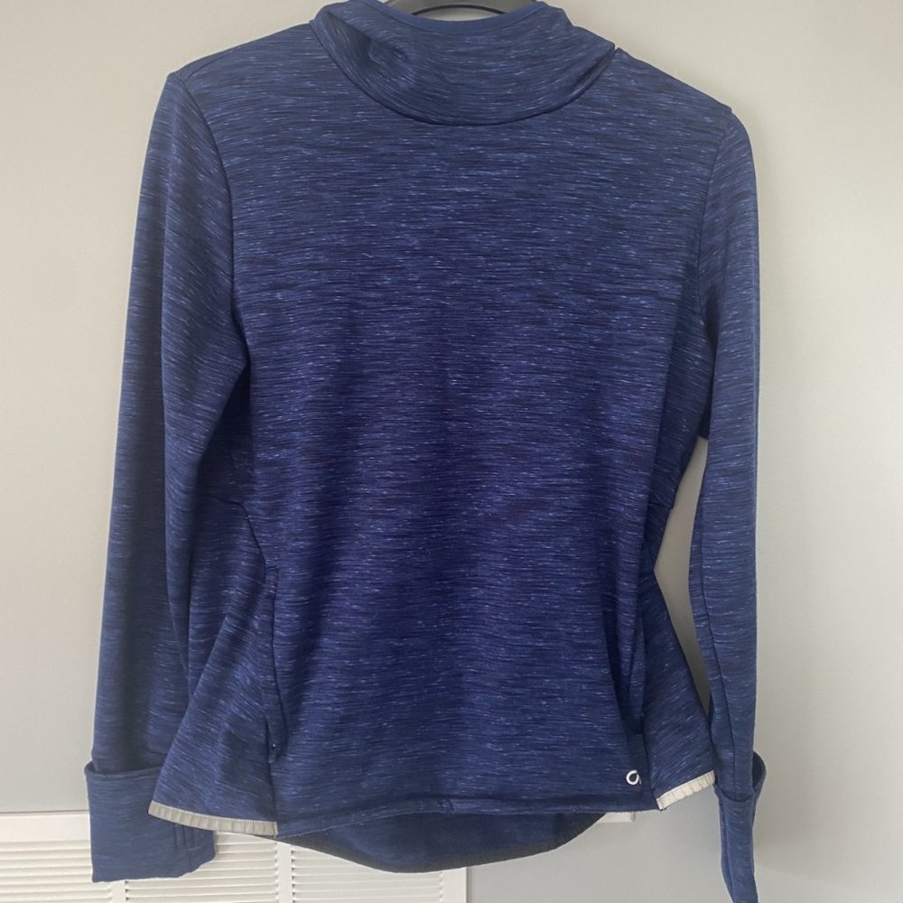 Gap Fit Starry Night Blue Spacedye Pullover Hoodie Size L /Reflective Hem - Picture 3 of 12